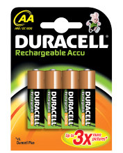 Batteri Uppladdningsbart AA 4-pack Duracell